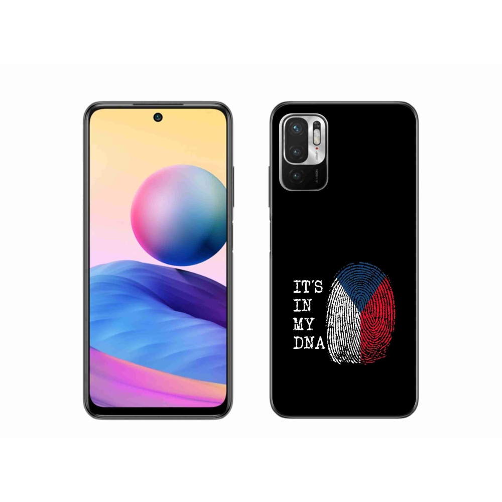 Gél borító mmCase a Xiaomi Redmi Note 10 5G - zászlós ujjlenyomat fekete háttérrel