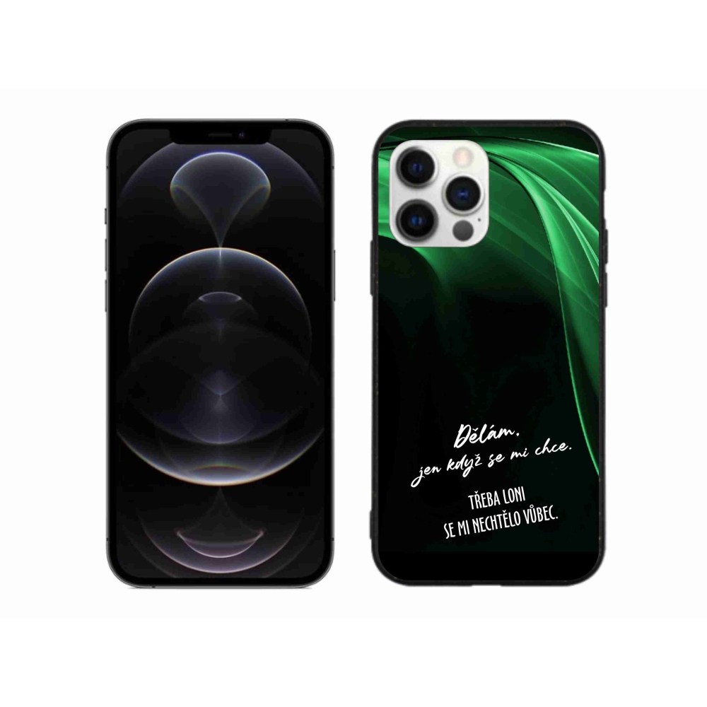 Gél borítás mmCase iPhone 12 Pro Max készülékhez - vicces szöveg 12 fekete háttér