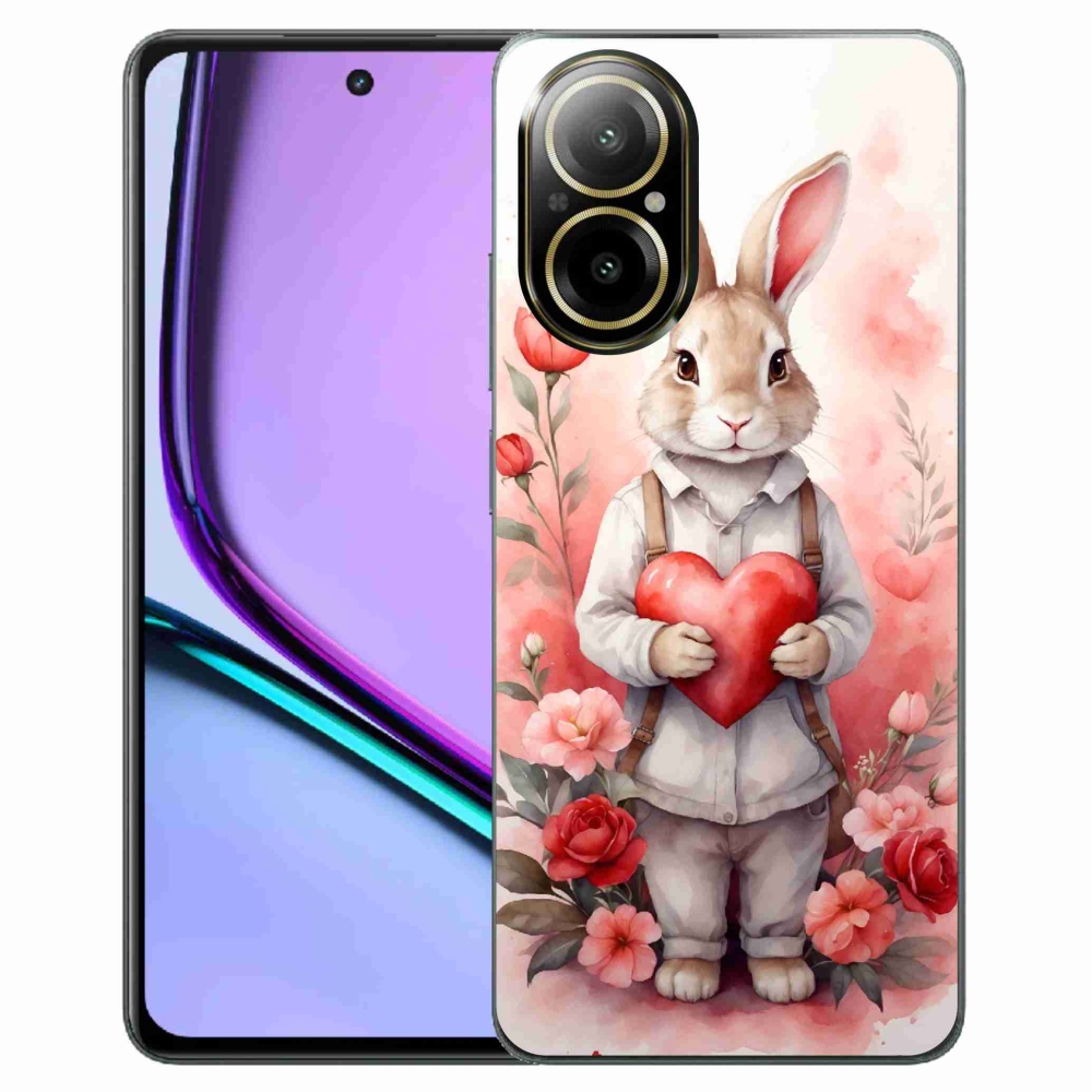 Zselés borítás mmCase a Realme C67 készülékhez - nyúl szívvel