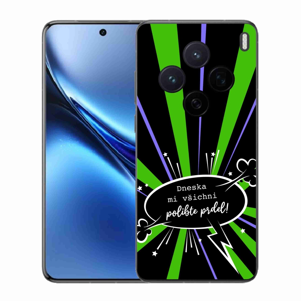 Gél borító mmCase a Vivo X200 5G készülékhez - vicces szöveg 15 fekete háttér