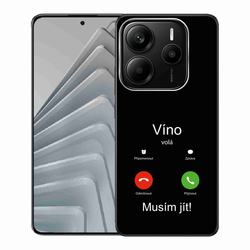 Gél borítás mmCase a Xiaomi Redmi Note 14 5G-hez - bor hívások fekete háttérrel