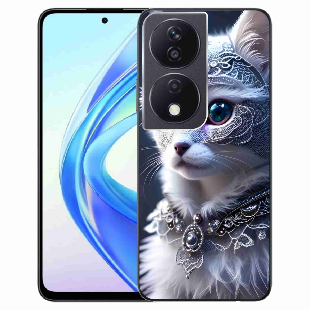 Zselés borítás mmCase a Honor X7b/Honor 90 Smart készülékhez - fehér macska