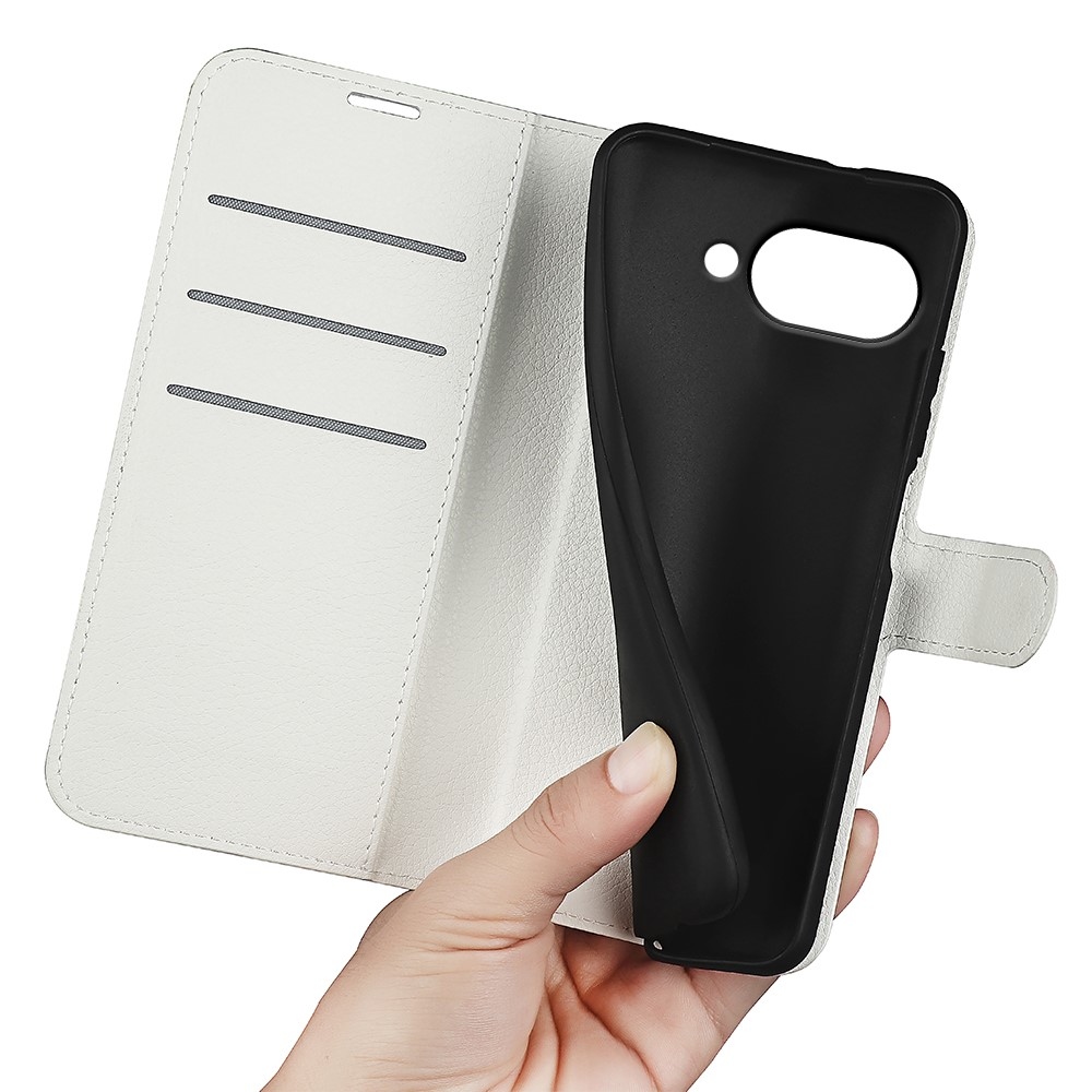 Litchi könyv tok a Google Pixel 9a készülékhez - fehér