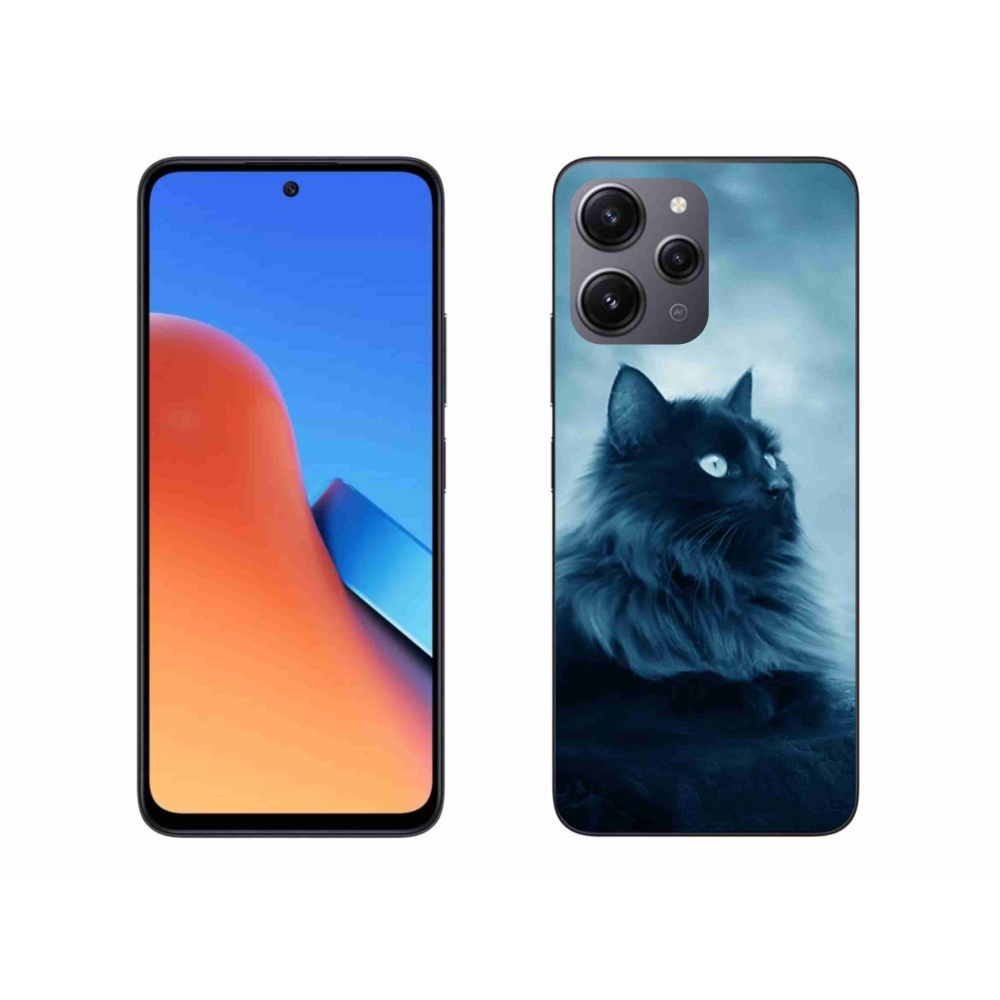 Gél tok mmCase a Xiaomi Redmi 12-hez - fekete macska 1