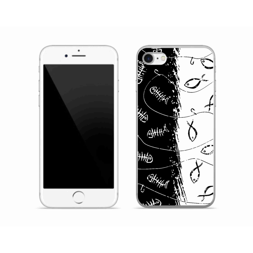 Zselés borítás mmCase iPhone SE (2020) - csontvázak és halak