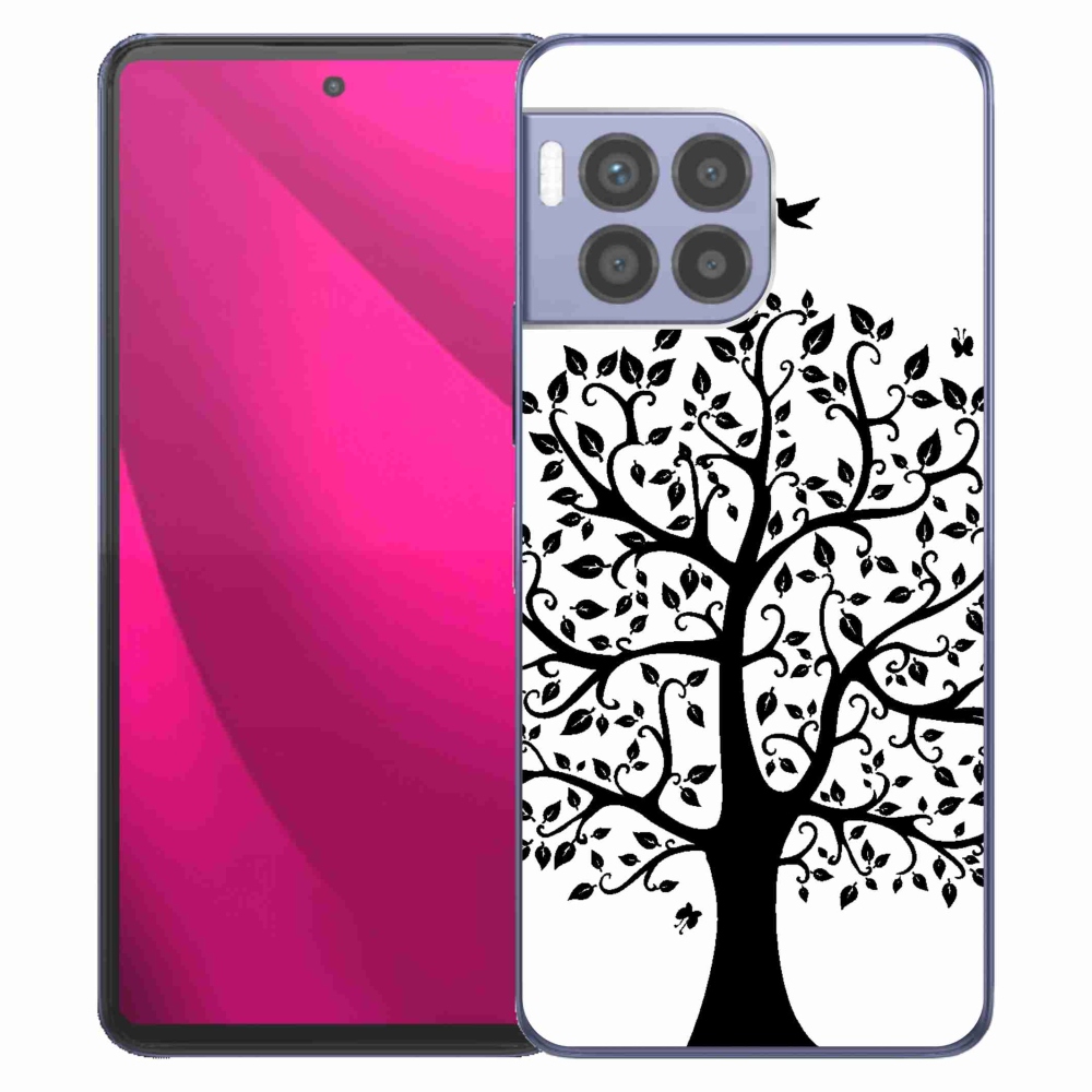 Zselés borítás mmCase a T-Mobile T Phone 2 Pro készülékhez - fekete-fehér fa