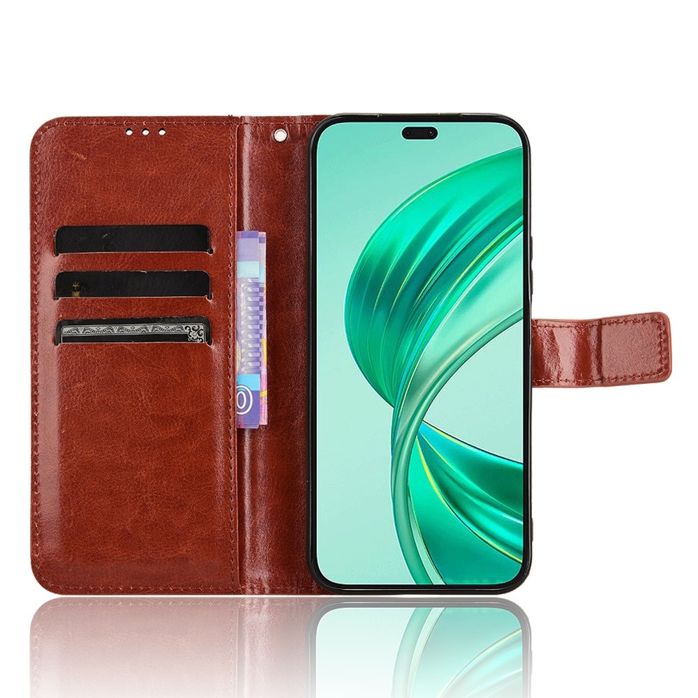 Őrült könyv tok Honor X8c-hez - barna