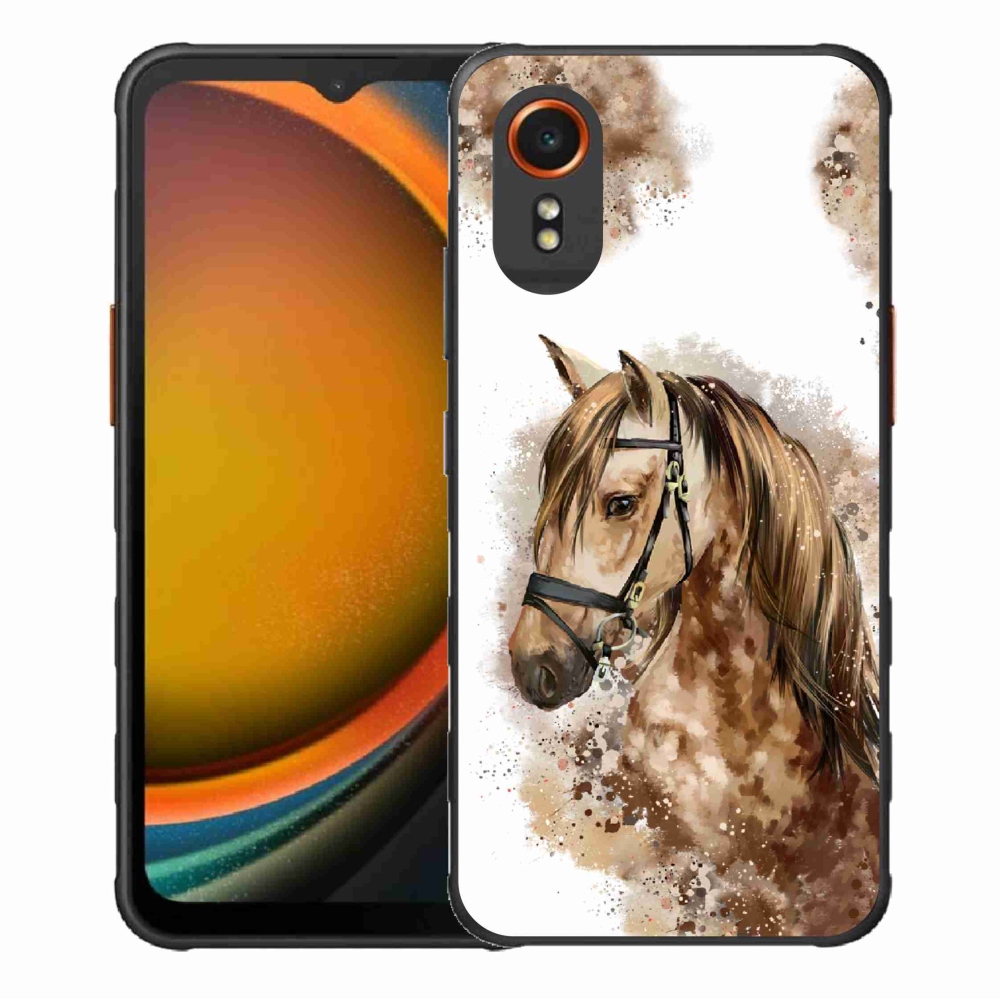 Gél borítás mmCase Samsung Galaxy Xcover 7 - barna rajzfilm lóhoz