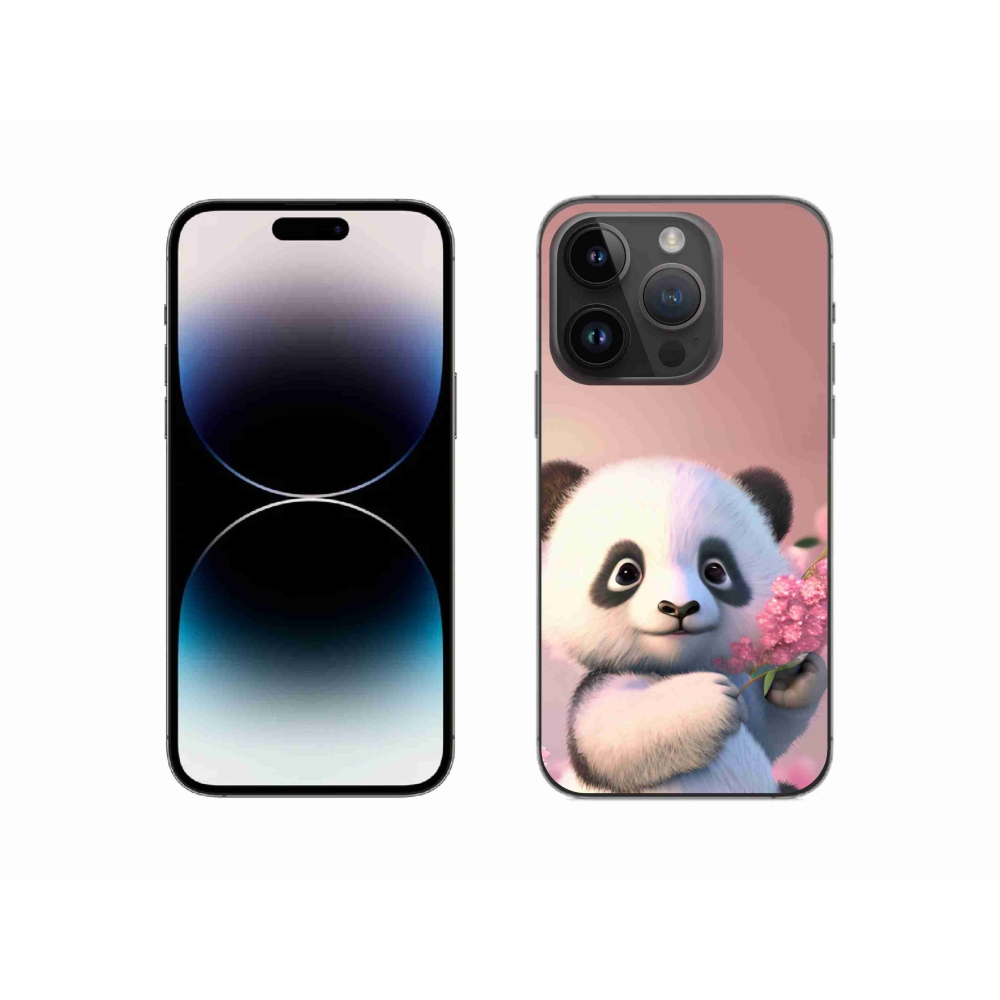 Zselés borítás mmCase iPhone 14 Pro készülékhez - aranyos panda