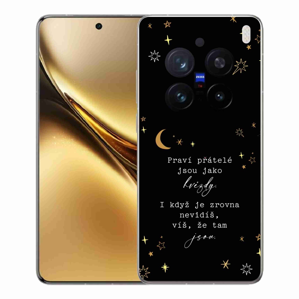 Zselés borítás mmCase a Vivo X200 Pro 5G készülékre - Idézet 6 fekete háttér