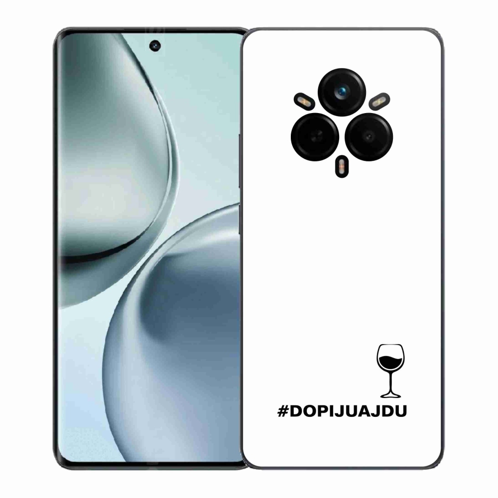 Gél borítás mmCase a Realme 14 Pro+ 5G készülékhez - bor motívum fehér háttérrel