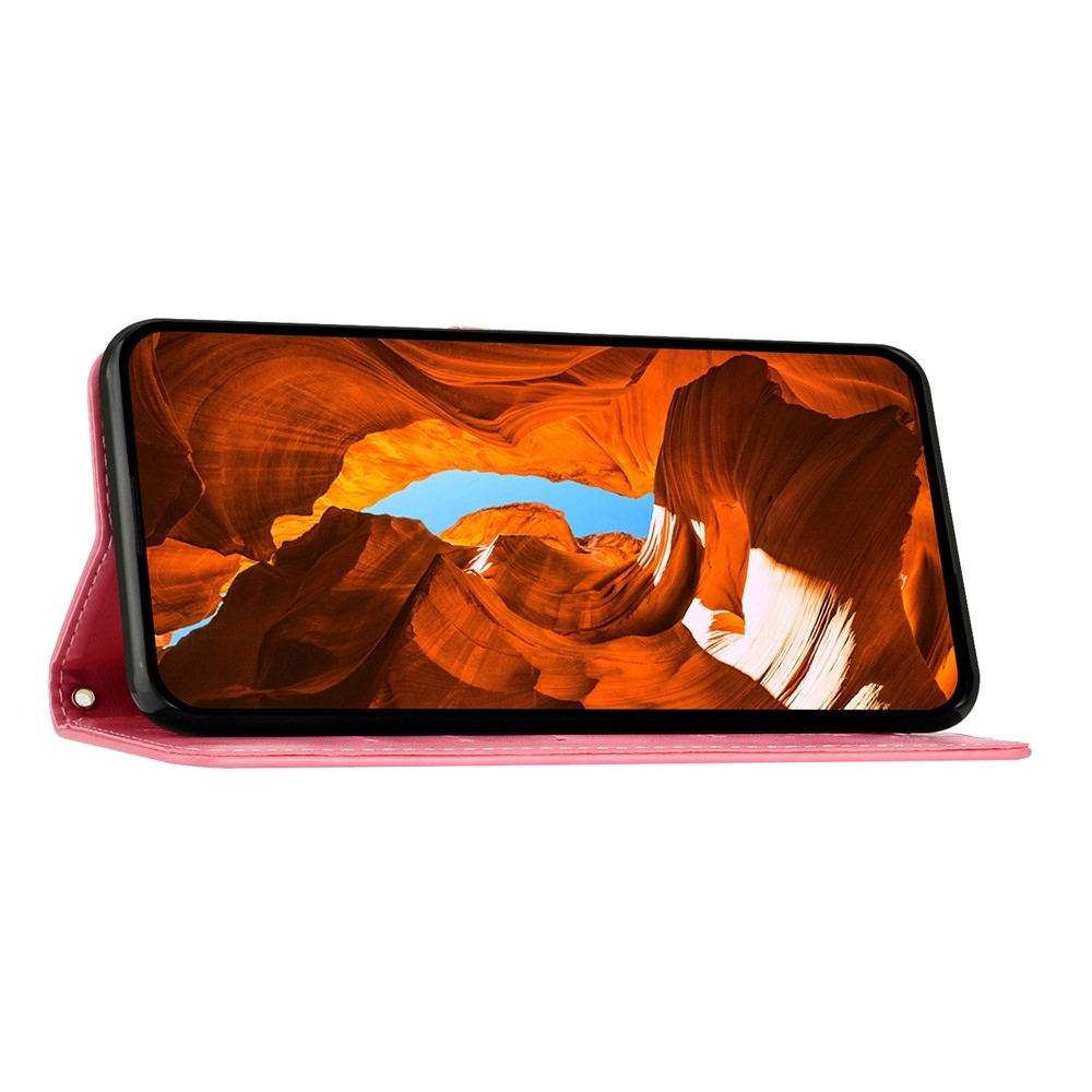 Virágok könyvtáska iPhone 17 készülékhez - rózsaszín