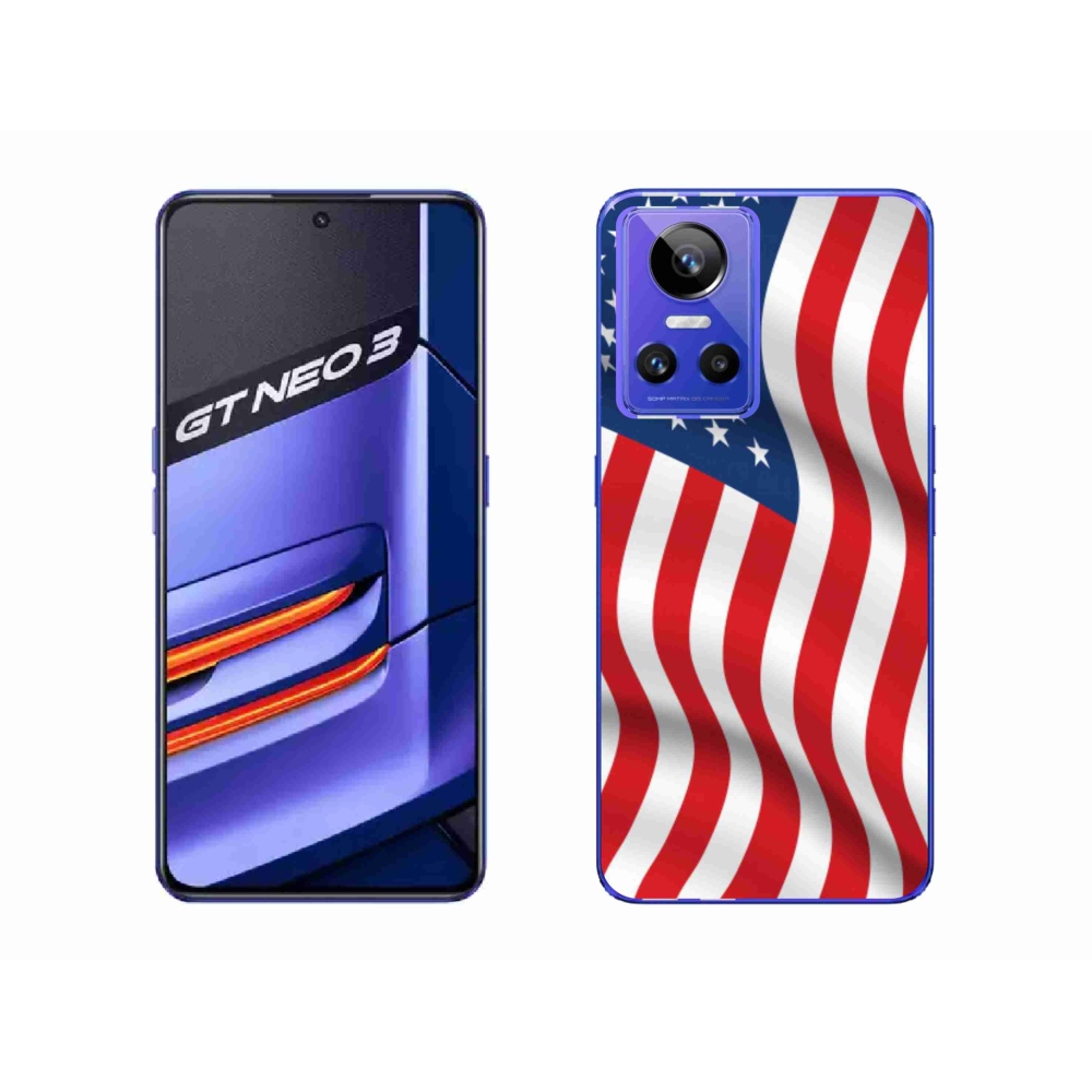 Gél borító mmCase mobilhoz Realme GT Neo 3 - USA zászló