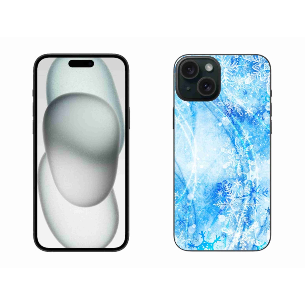Gél védőhuzat mmCase iPhone 15 Plus készülékhez - hópelyhek
