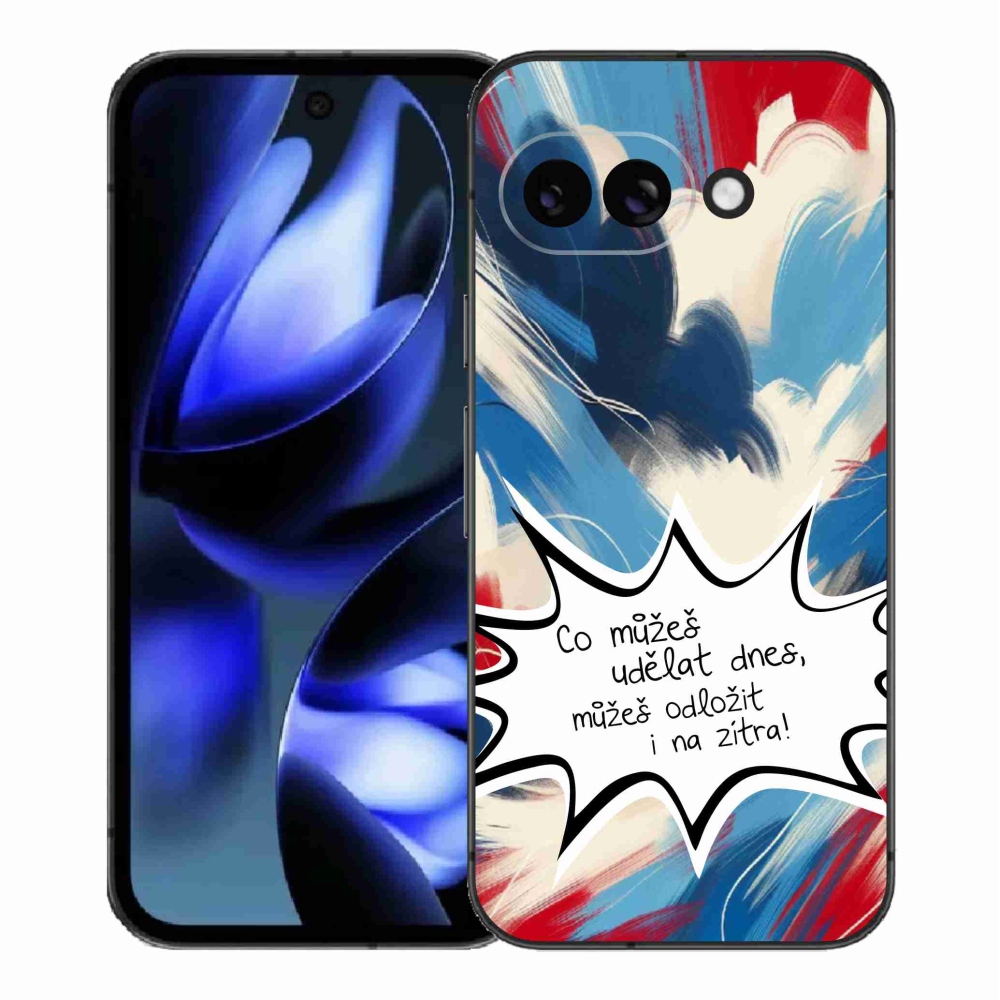 Gél borítás mmCase a Google Pixel 9a számára - vicces szöveg 9 fehér háttér
