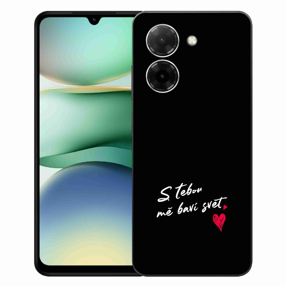 Gél borító mmCase a Xiaomi Redmi A5 (173.45x79.35x8.45mm) - szerelem szöveg 1 fekete háttérrel