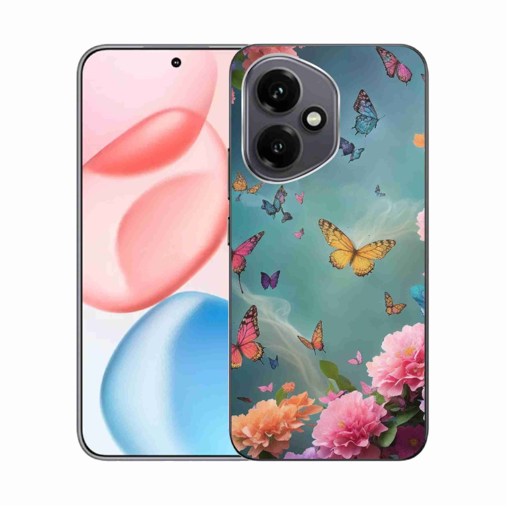 Gél borító mmCase a Honor 400-hoz - színes virágok és pillangók