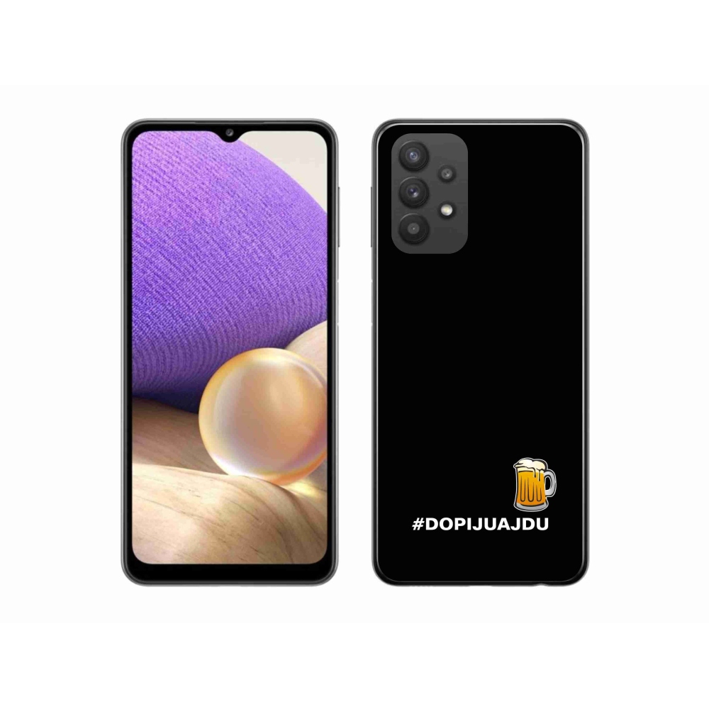 Gél borítás mmCase Samsung Galaxy A32 5G - sör motívum 1 fekete háttér