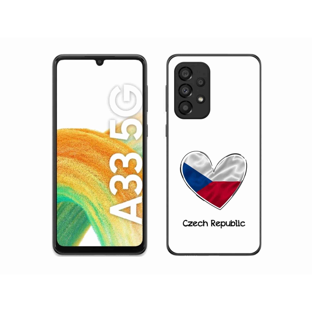 Gél borító mmCase Samsung Galaxy A33 5G - zászlós szív fehér háttérrel