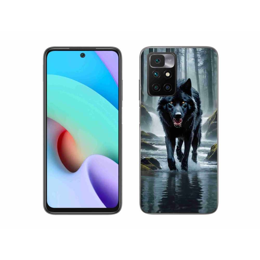 Zselés borítás mmCase a Xiaomi Redmi 10/Redmi 10 (2022) - fekete farkashoz