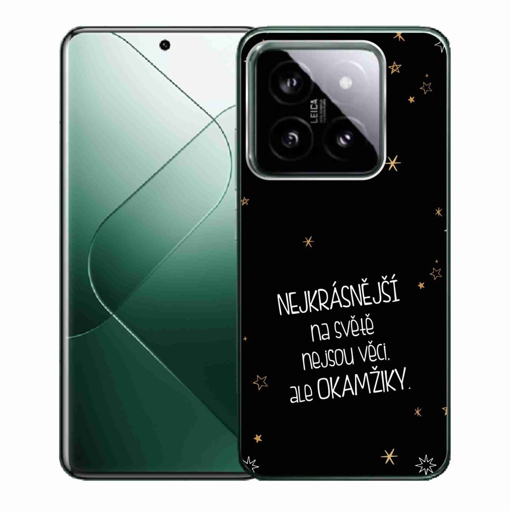 Gél borító mmCase a Xiaomi 14 - idézet 4 fekete háttérrel