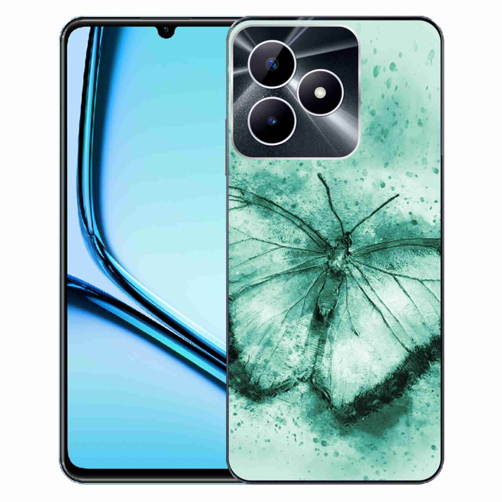 Gél tok mmCase a Realme Note 50 készülékhez - zöld pillangó