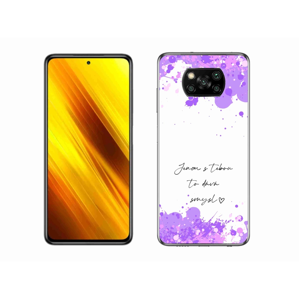 Gél borító mmCase a Xiaomi Poco X3-hoz - szerelmes szöveg fehér háttérrel