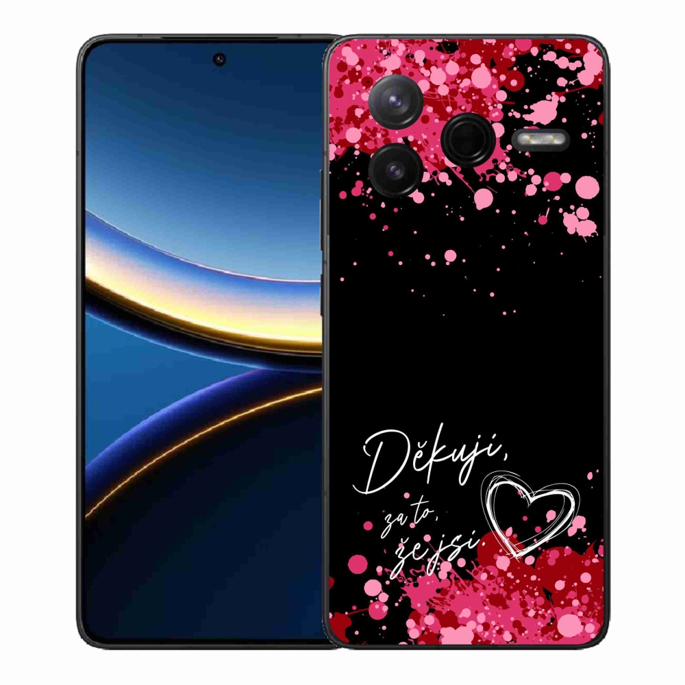 Gél borító mmCase a Xiaomi Poco F7 Pro számára - love text 2 fekete háttér