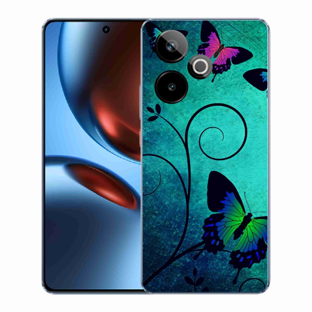 Gél borítás mmCase a Realme GT 7 5G/GT 7T 5G számára - színes pillangók