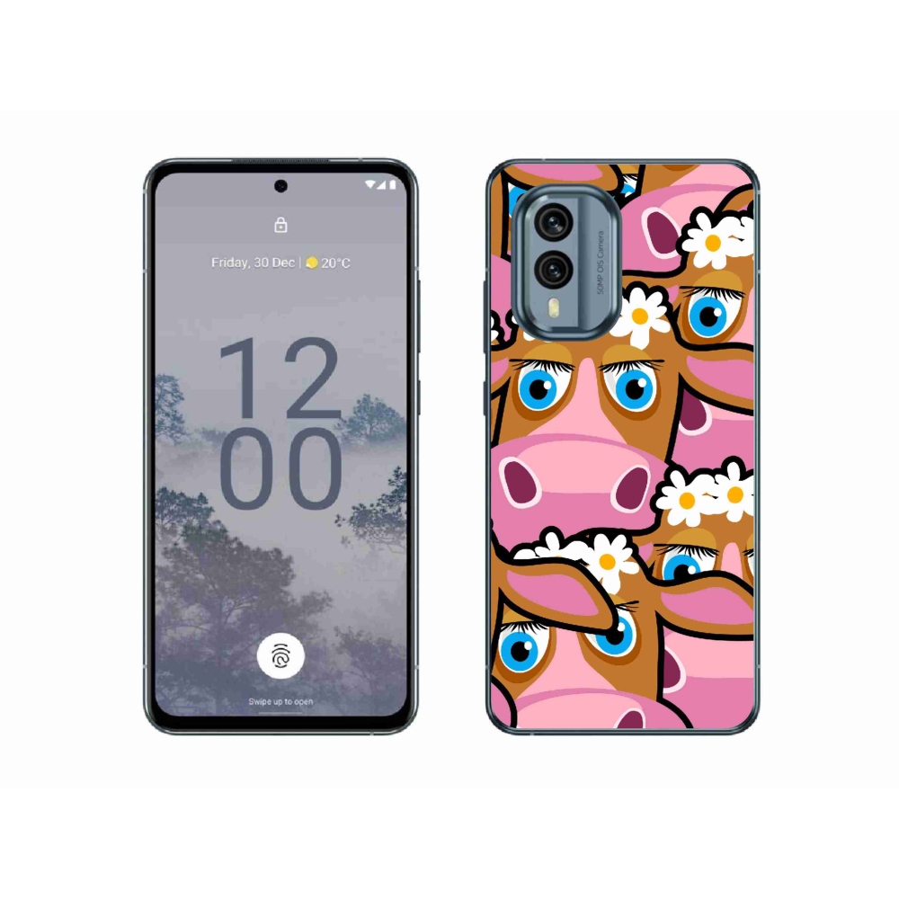 Zselés borítás mmCase a Nokia X30 5G készülékhez - rajzfilmtehenek