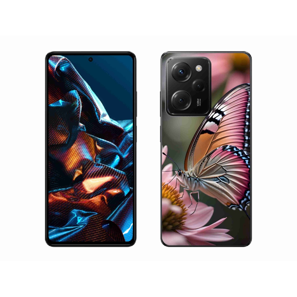 Gél borítás mmCase a Xiaomi Poco X5 Pro 5G számára - színes pillangó