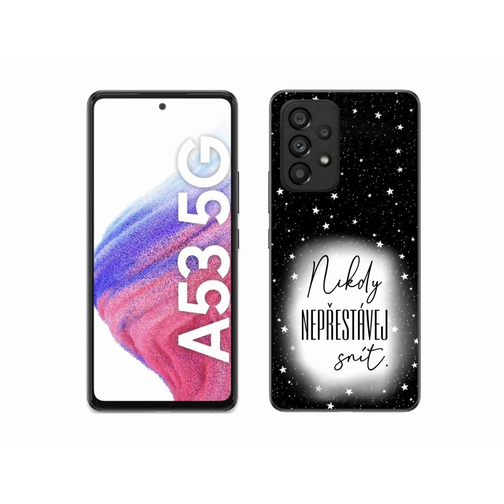 Gél borítás mmCase Samsung Galaxy A53 5G - idézet 1 fehér és fekete háttérrel