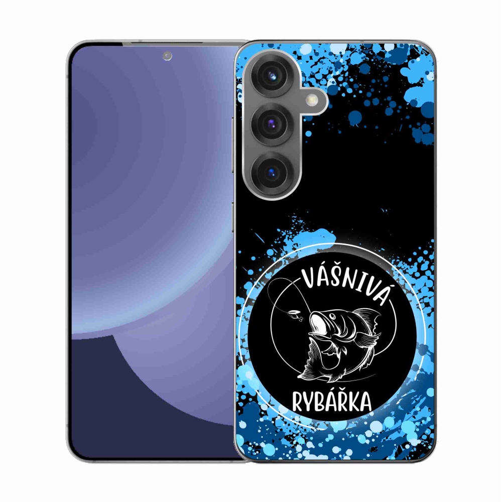 Gél borítás mmCase Samsung Galaxy S25 készülékhez - szenvedélyes halásznő fekete háttérrel