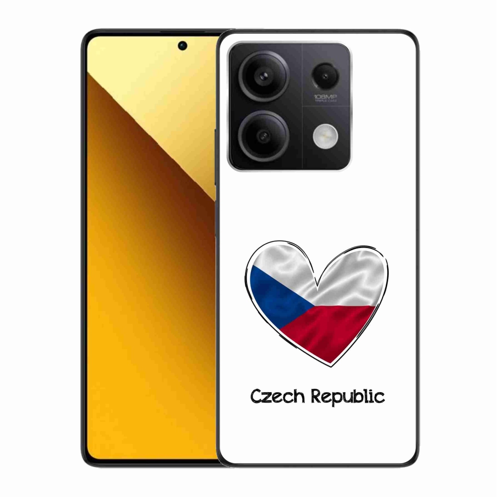 Gél borító mmCase a Xiaomi Redmi Note 13 5G-hez - szív zászló fehér háttérrel