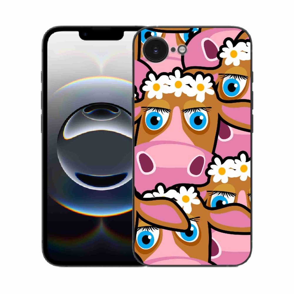 Zselés borítás mmCase iPhone 16e készülékhez - rajzfilmtehenek