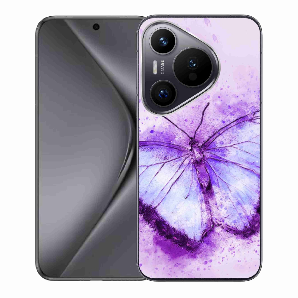 Zselés borító mmCase a Huawei Pura 70 készülékhez - lila pillangó