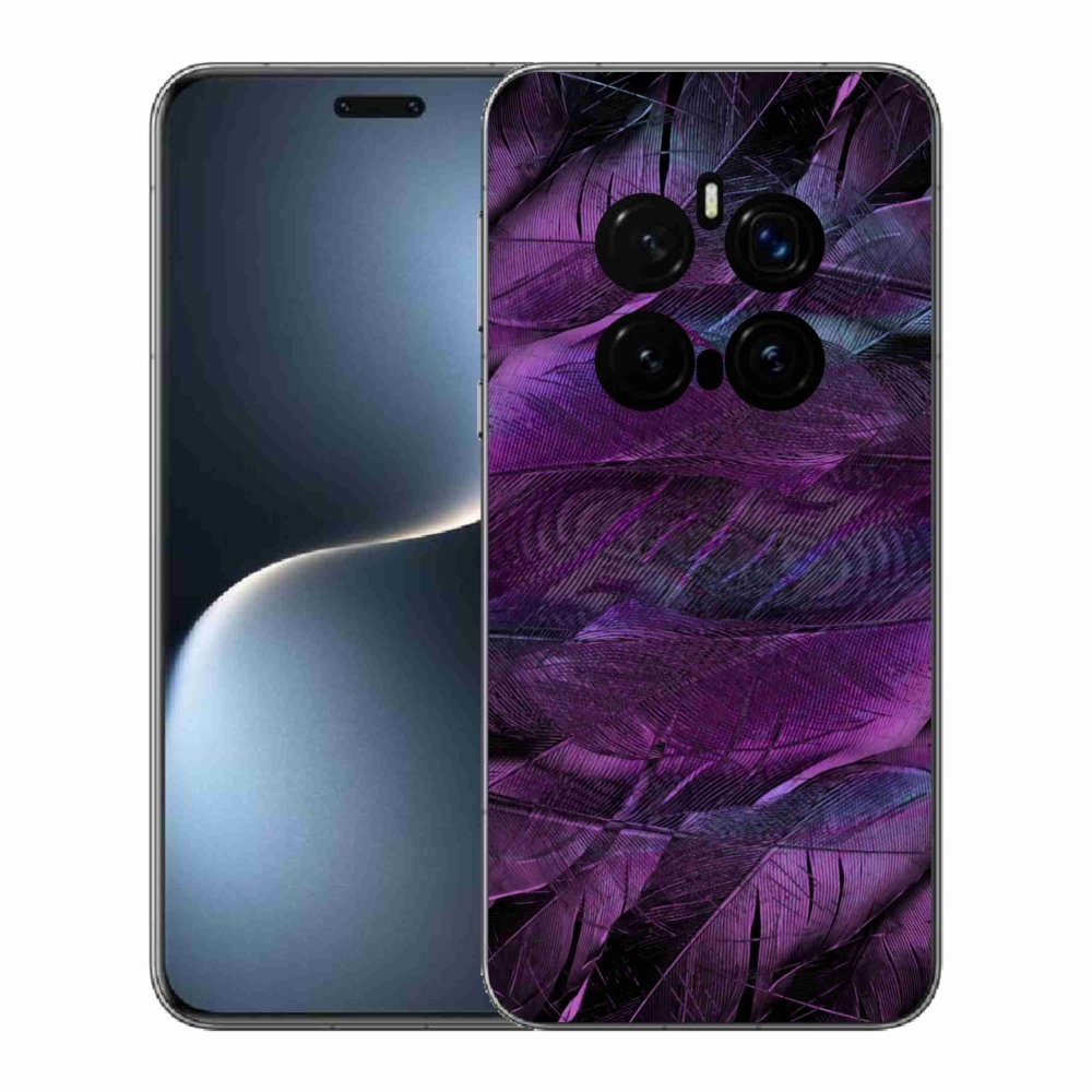 Zselés borítás mmCase Honor Magic 7 Pro 5G - lila tollakhoz