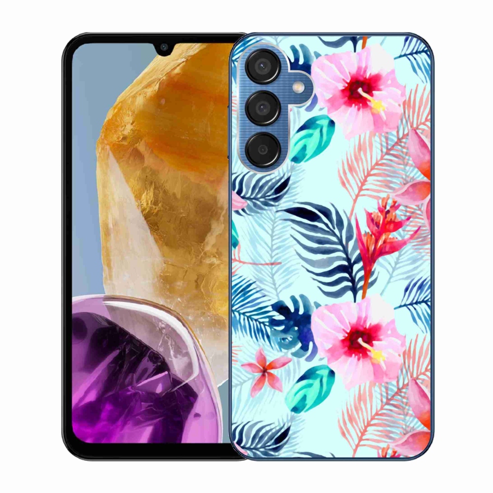 Zselés borítás mmCase Samsung Galaxy M15 5G - virágokhoz