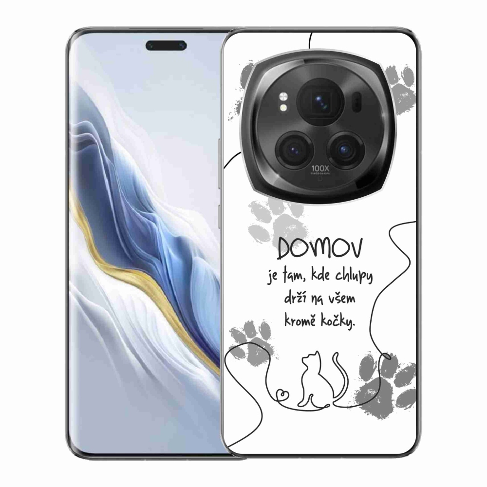 Gél borító mmCase a Honor Magic 6 Pro 5G készülékhez - macska motívum fehér háttérrel