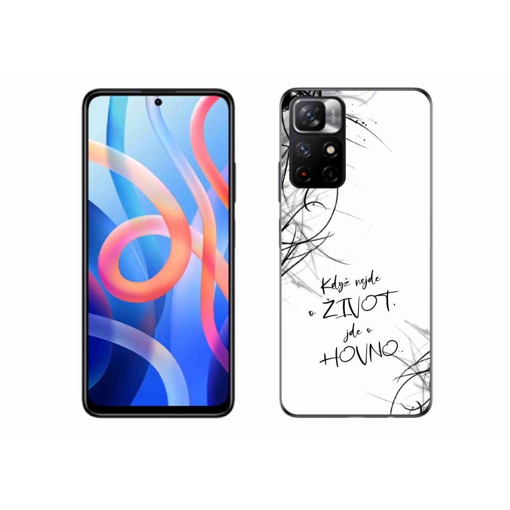 Gél borító mmCase a Xiaomi Redmi Note 11S 5G-hez - vicces szöveg 16 fehér háttérrel