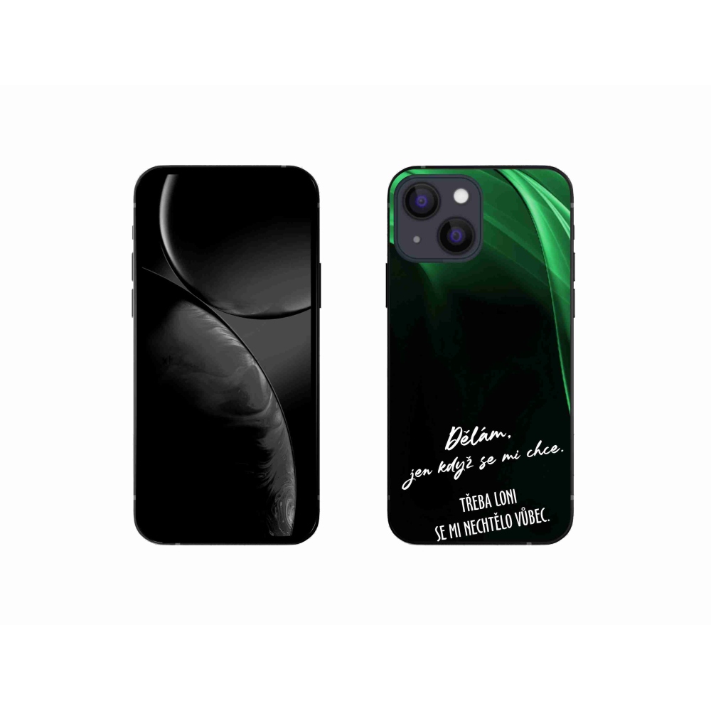 Gél borítás mmCase iPhone 13 mini 5.4 készülékhez - vicces szöveg 12 fekete háttér