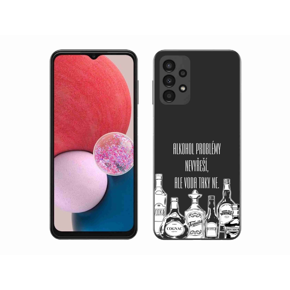 Gél borító mmCase Samsung Galaxy A13 4G - vicces szöveg fekete háttérrel