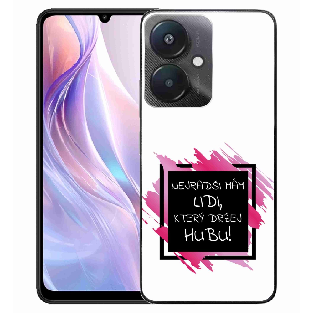 Gél borító mmCase a Xiaomi Redmi 13C 5G-hez - vicces szöveg 7 fekete és fehér háttérrel