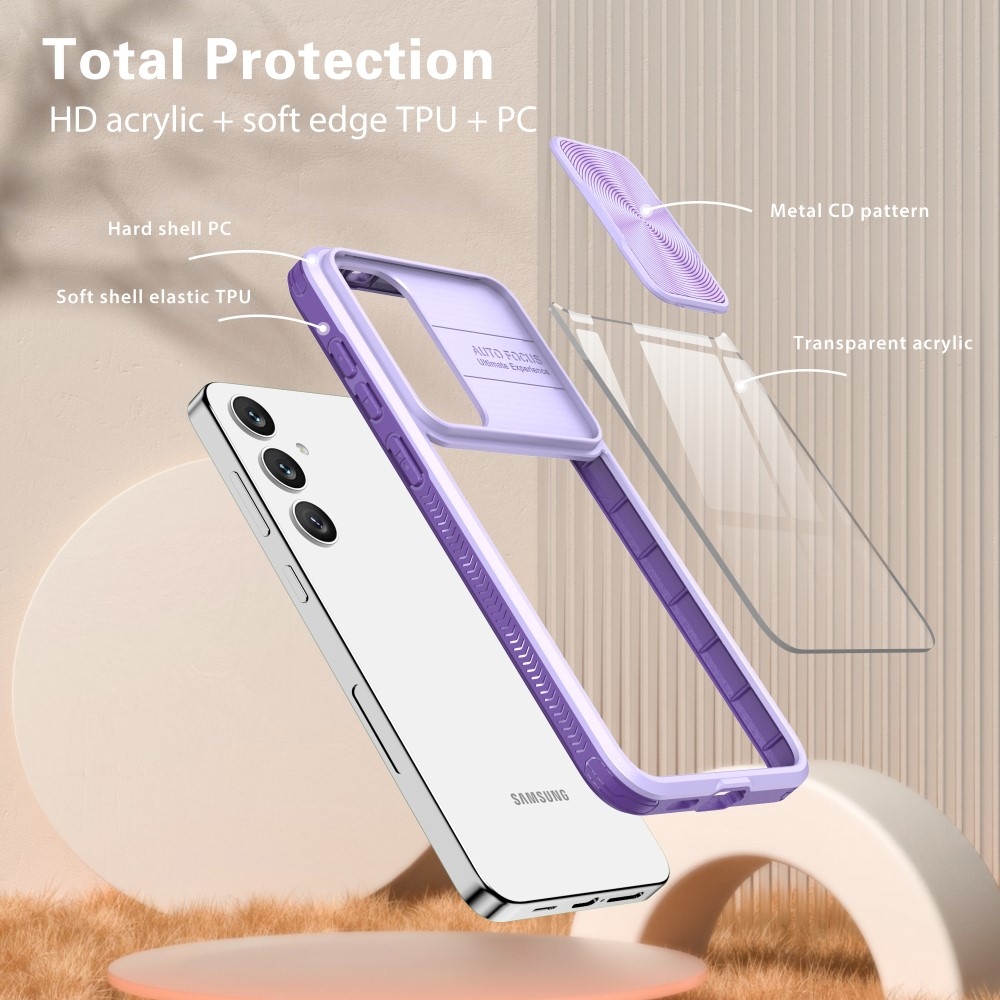 Tartós hátlapi borítás kamerafedéllel Samsung Galaxy S25+ - lila