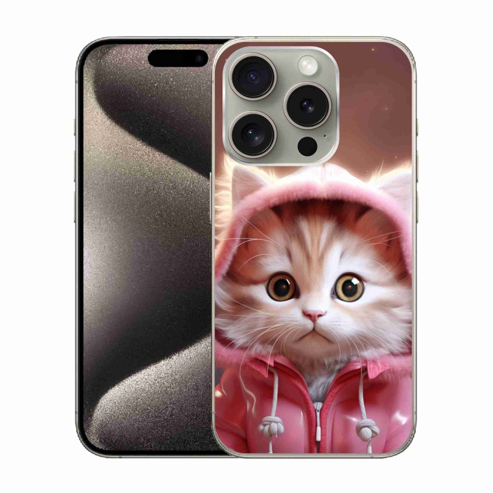 Gél borítás mmCase iPhone 15 Pro készülékhez - aranyos cica 3