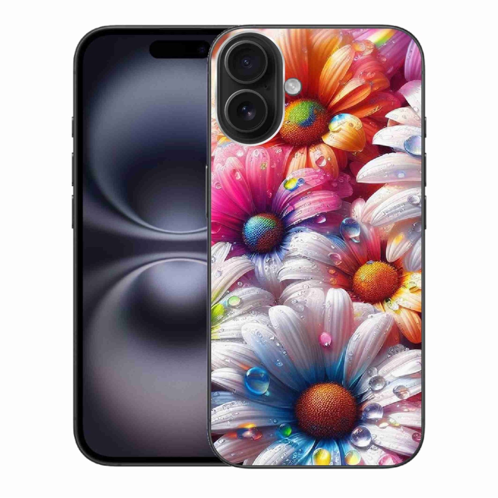 Zselés borítás mmCase iPhone 16 Plus készülékhez - színes százszorszépek