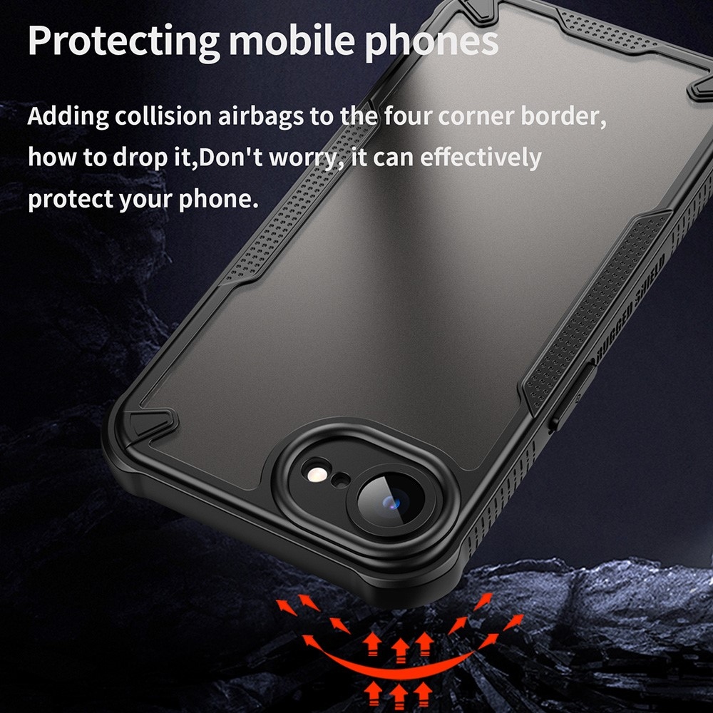 Fagyasztott, tartós borítás iPhone 16e készülékhez - fekete