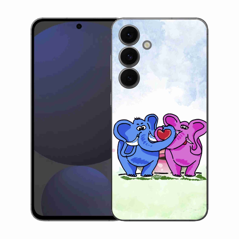 Gél borítás mmCase Samsung Galaxy S25 FE - szerelmes elefántok