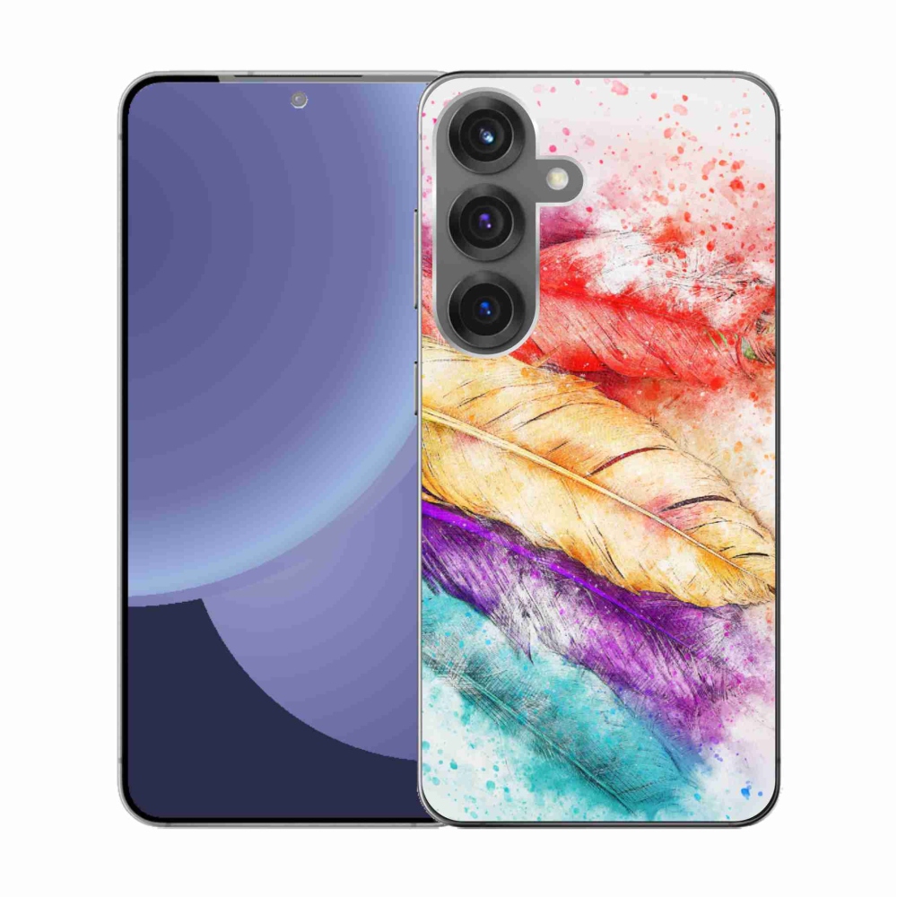 Zselés borítás mmCase Samsung Galaxy S25 készülékhez - színes tollakkal