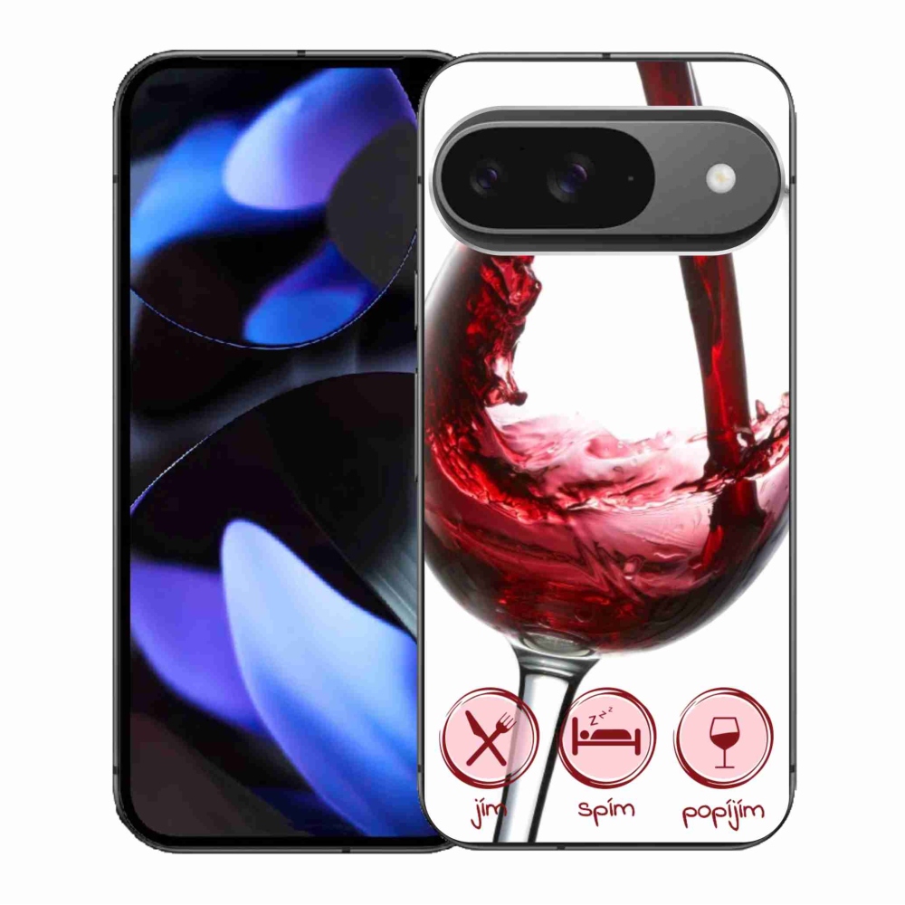 Gél tok mmCase a Google Pixel 9/9 Pro számára - borospohár piros